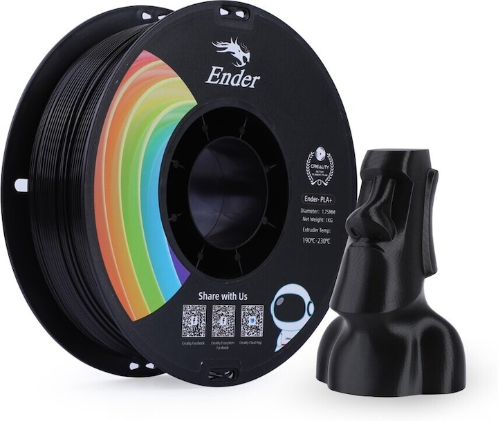 Immagine prodotto Creality Filament PLA+ (PLA, 1.75 mm, 1000 g, Nero)