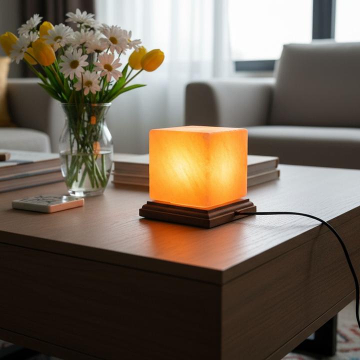 Produktbild Hermex Himalya-Salzlampe Salzkristalllampe Kristallsalzleuchte Dekotischlampe (E14)
