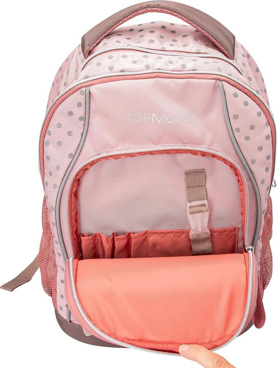 Image du produit Top Model Topmodel - School Backpack DOTS - Rosé with Grey Dots