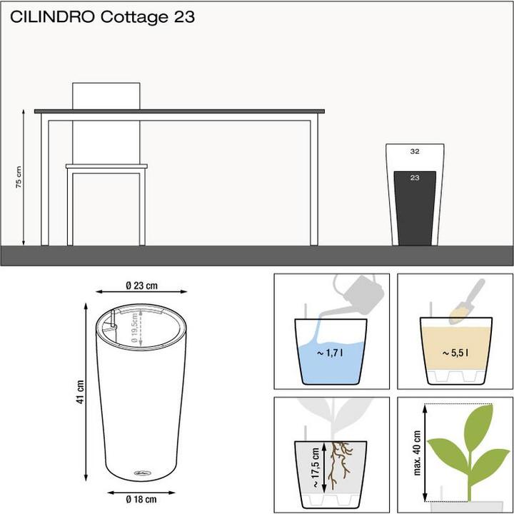 Produktbild Lechuza CILINDRO Cottage 23 (23 x 41 cm)