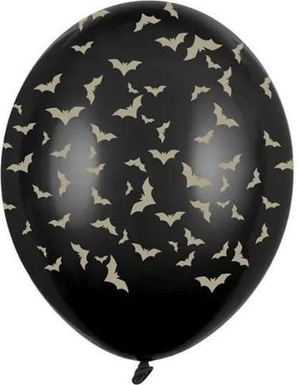 Partydeco Palloncini Dolcetto o Scherzetto Pipistrelli Halloween oro-nero (6 x)