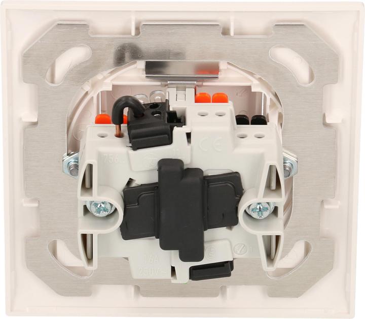Image du produit Feller EdizioDue Double interrupteur à poussoir Schéma 3+3 Lumière et ventilateurs éclairés UP