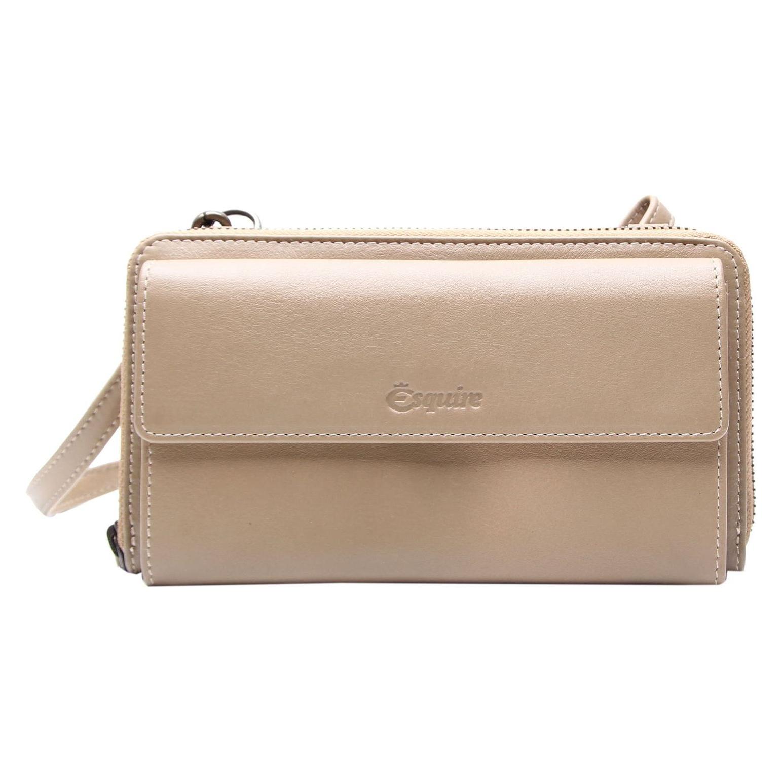 Esquire, Handtasche, Peru Handytasche Leder 19 Cm, Beige