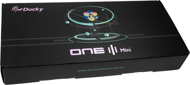 Actual product image Ducky One 3 Classic Pure White Mini Gaming Keyboard, RGB LED - MX-Speed-Silver (US) (US, Cable)