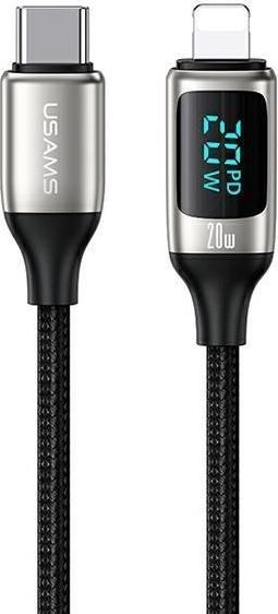 Immagine prodotto Usams Cavo pleciony U78 USB-C na Lightning LED 1,2m 20W PD Fast Charge biały/bianco SJ545USB02 (US-S (1.20 m, USB 3.2 Gen 1, 20 W)