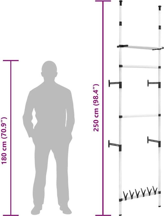 Image du produit vidaXL Teleskopgarderobensystem