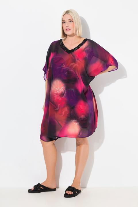 Produktbild Ulla Popken Tunika, Chiffon, Oversized, V-Ausschnitt, Halbarm (42, 44, 46, 48)