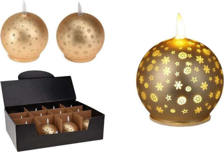 Produktbild Tector Led candle golden christmas ball, warm white, 2 models with christmas motifs