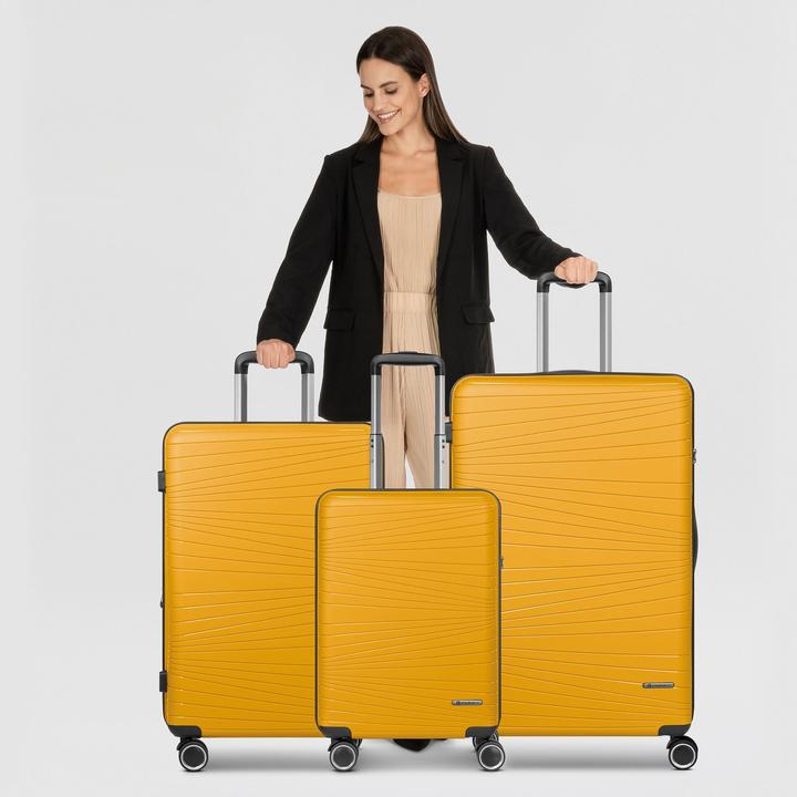 Immagine prodotto Franky Dallas 3.0 4 Rollen Kofferset 3-teilig mit Dehnfalte (188 l)