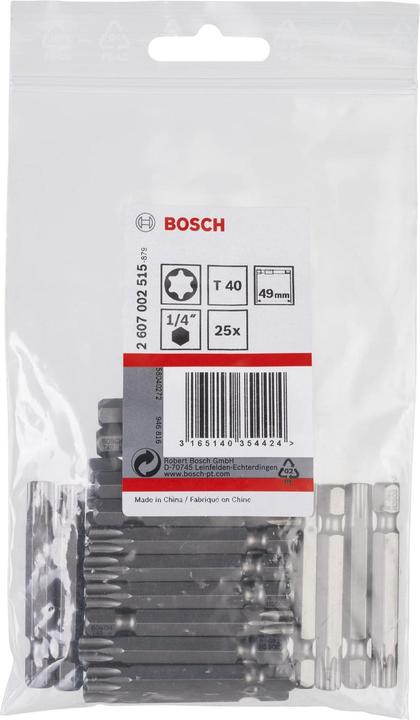 Produktbild Bosch Professional Zubehör Schrauberbit Extra-Hart T40, 49 mm, 25er-Pack