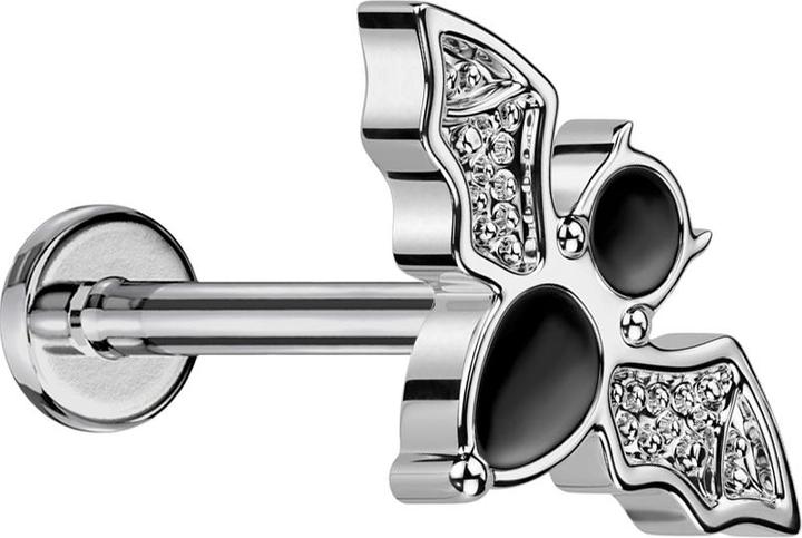 Actual product image Star Piercing Micro Threadless Labret silver Bat silver (without brass, Titanium)