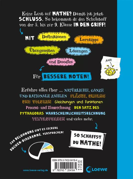 Actual product image Big Fat Notebook - Alles, was du für Mathe brauchst - Das geballte Wissen von der 5. bis zur 9. (German, Altair Peterson, Chris Pearce, David Frühauf, Loewe learning and puzzles, Tim Hall, 2019)