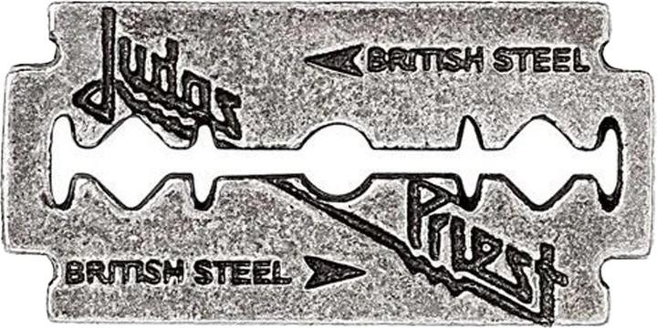 Actual product image Judas Priest Razor Blade Badge