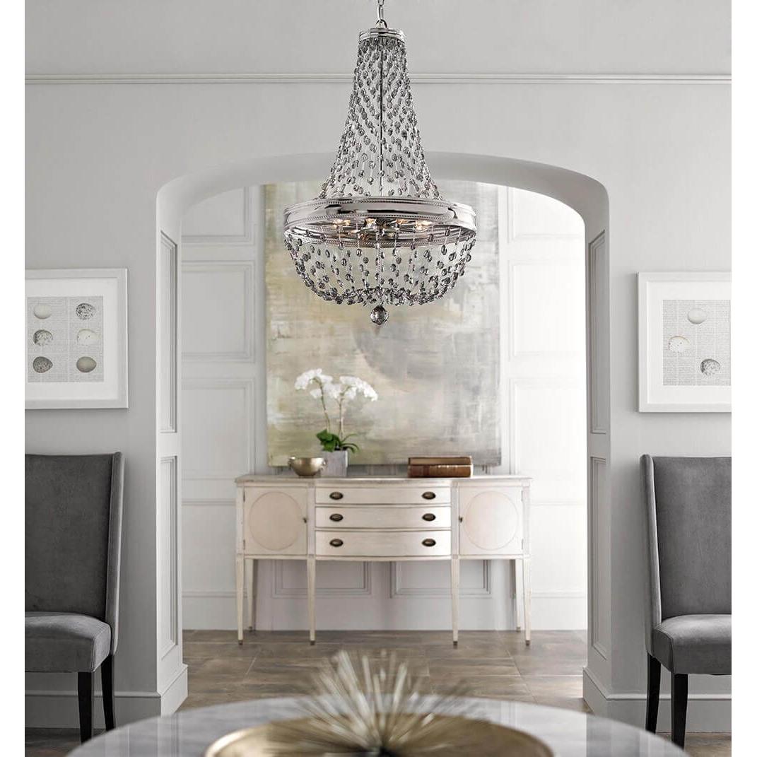 Thumbnail - Elstead Lighting, Kronleuchter, Malia Kronleuchter E14 8-fach Poliertes Nickel (53.60 cm)