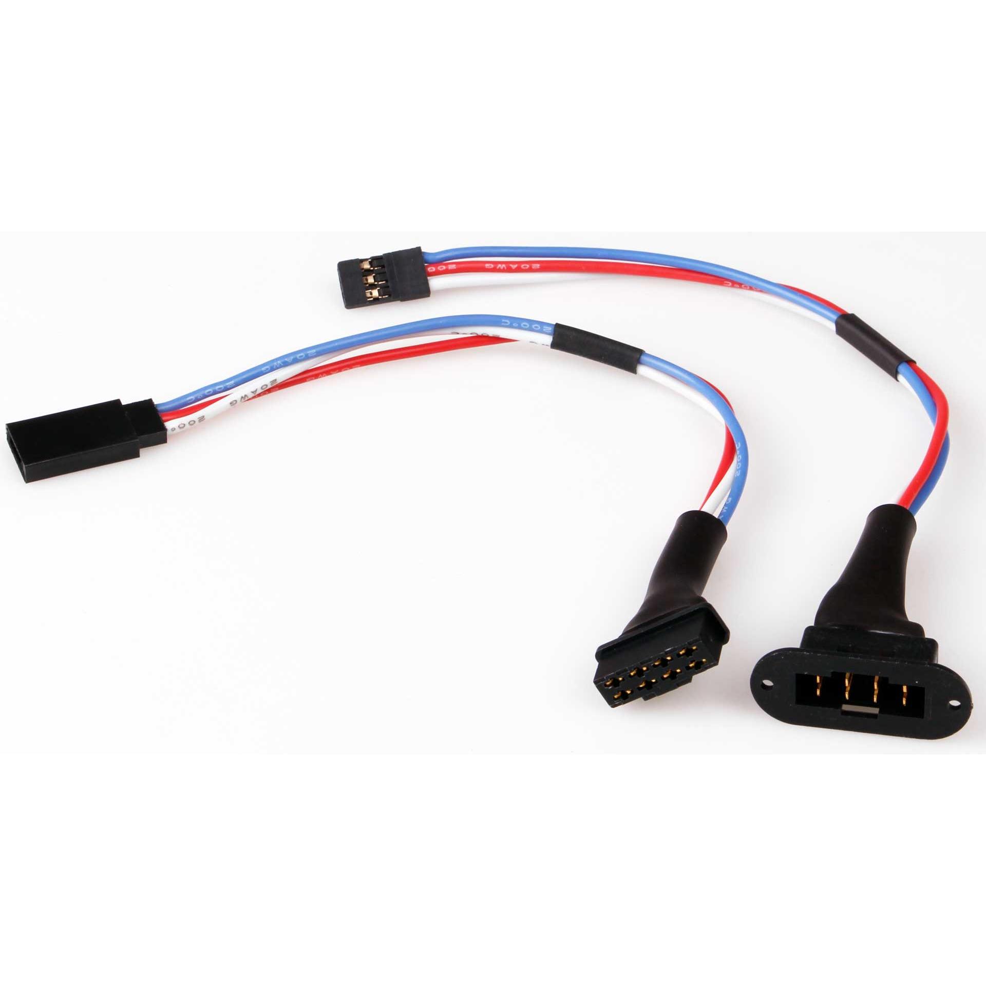 Kuza Kabelsatz für 1 Servo steckbar 37cm Uni/Futaba mit 8-pol. Steckverbindung 20AWG/0,5mm²