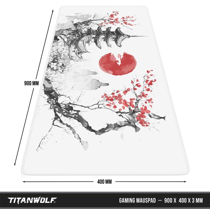 Actual product image Titanwolf Gaming Mouse Pad, 900 x 400mm XXL Speed Gaming Mouse Mat, Mousepad Extra Large Surface, Japan Ink (XXL)