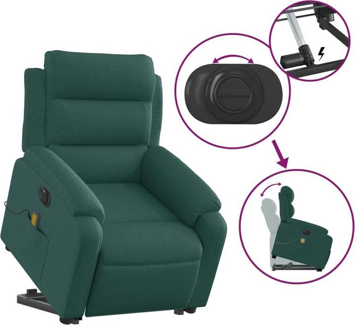 Actual product image vidaXL Electric massage chair with stand-up aid fabric