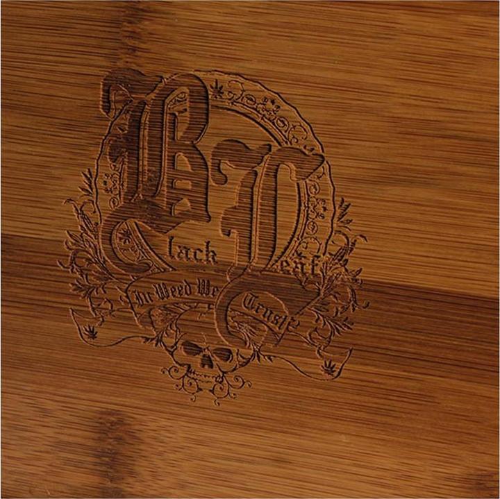 Actual product image Black Leaf Stoner Box Bamboo 180x165x58mm