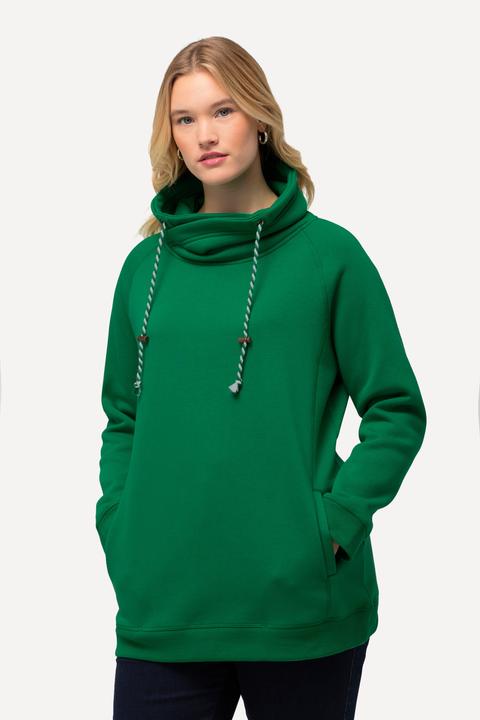 Actual product image Ulla Popken Drawstring Collar Long Sleeve Sweatshirt