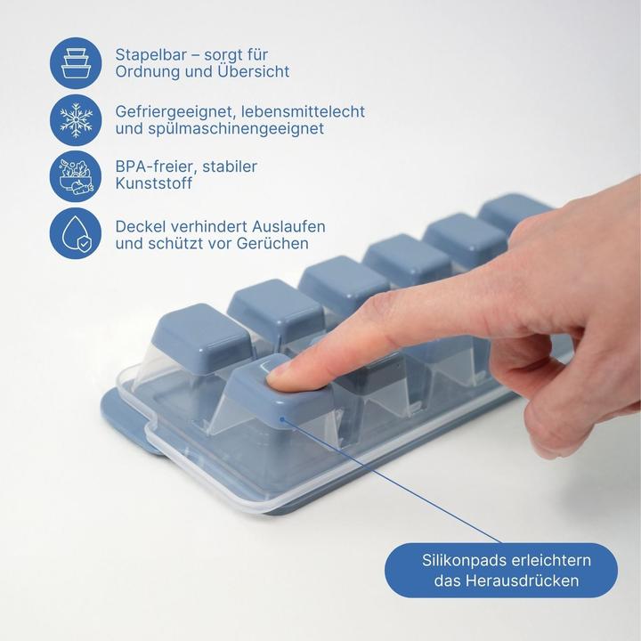 Produktbild B-Home Eiswürfelbehälter mit Deckel und Eingiesshilfe Eiswürfelform