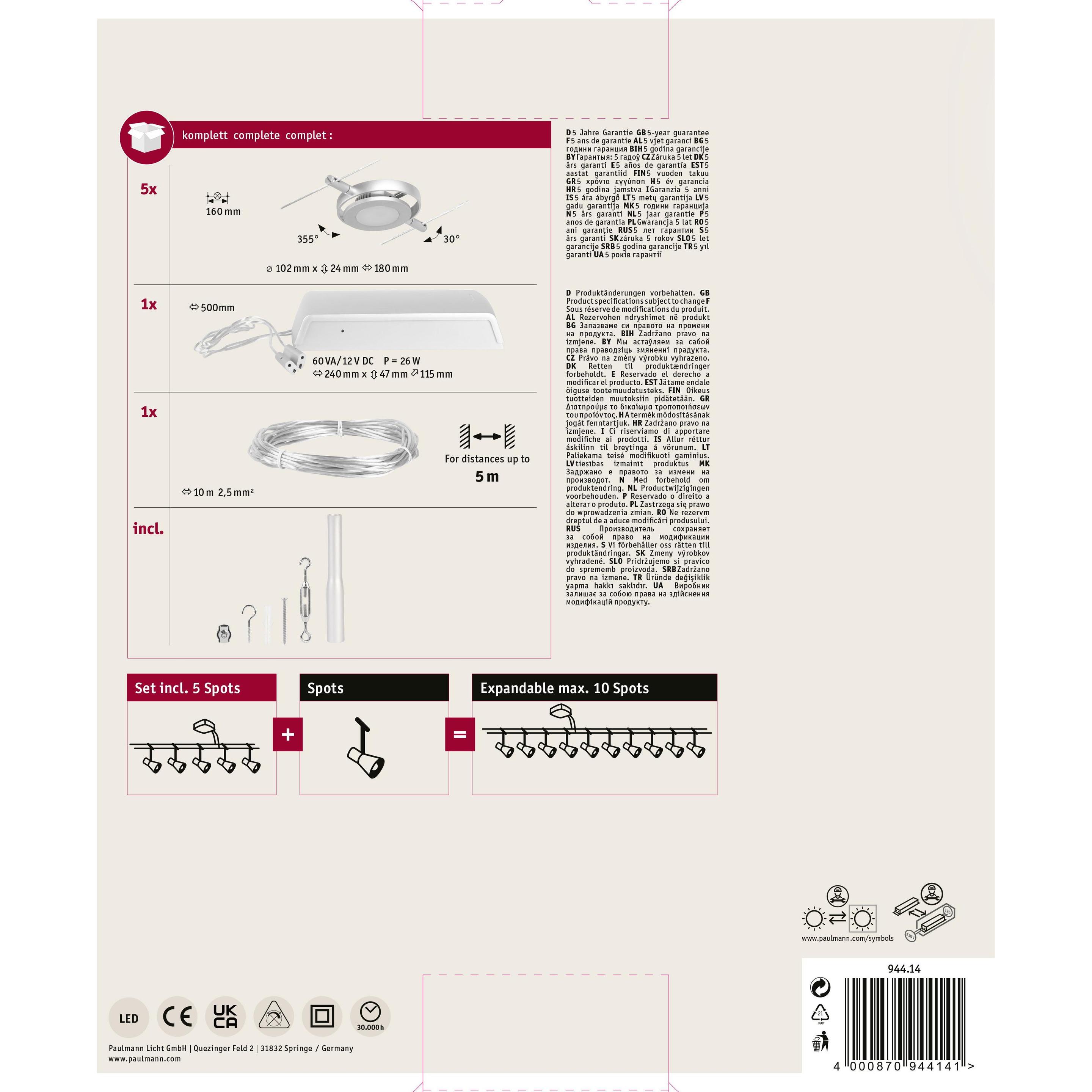 Thumbnail - Paulmann, Zubehör Beleuchtung, Wire System RoundMac