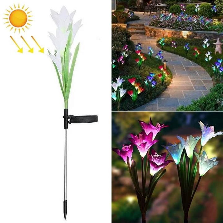 Produktbild Cover-Discount Solar LED Gartenstecker Lilie weiss (IP55)