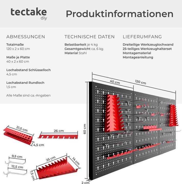 Actual product image tectake Tool Pegboard