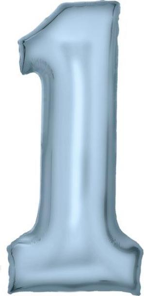 Amscan Metallic Folienballon blau Zahl 1 (1x)