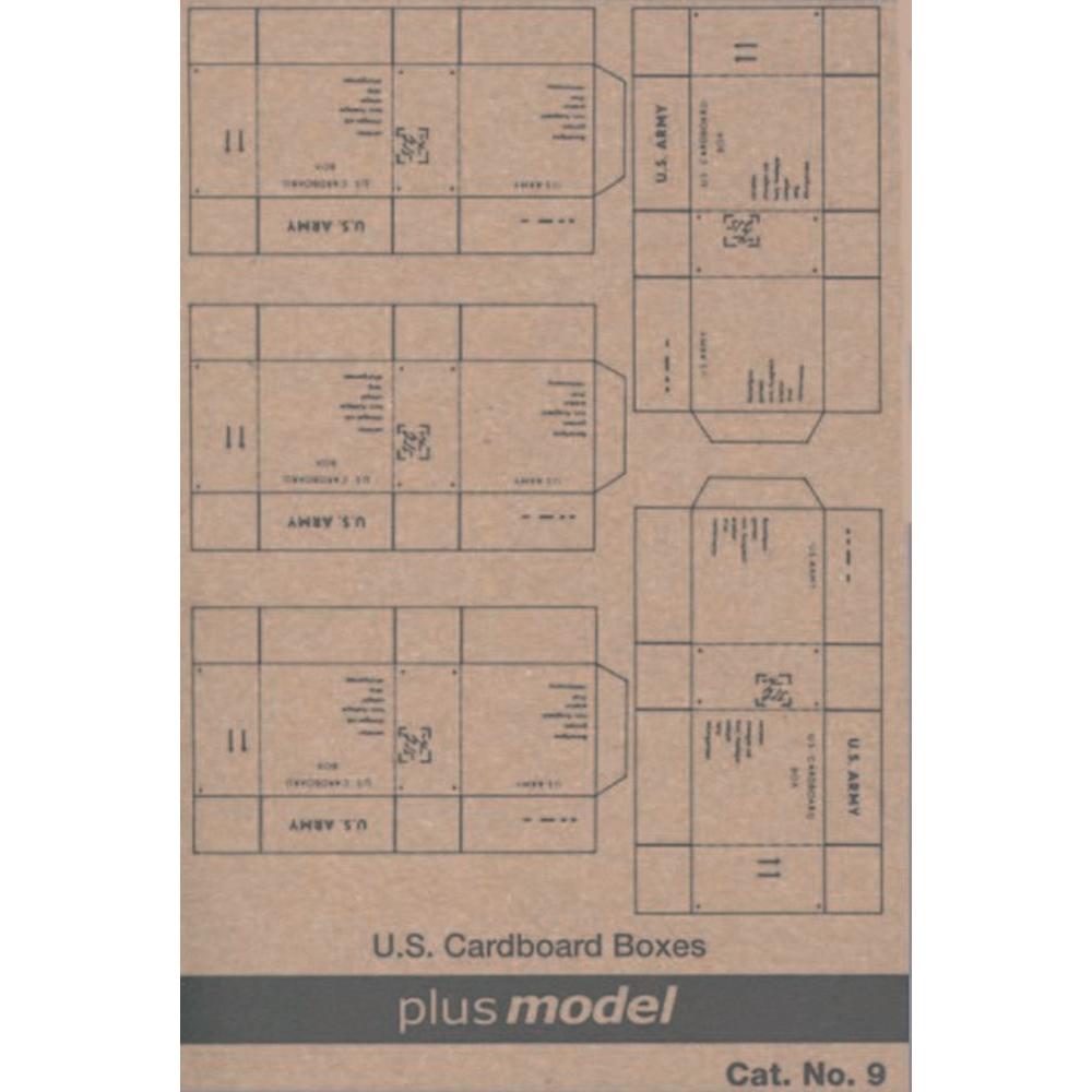 Plus Model U.S. Transport Kartons WW II, 5 Stück pro Bogen.