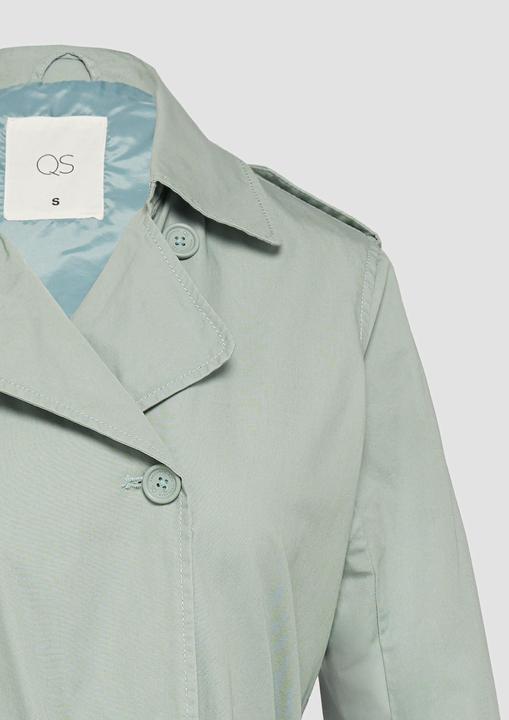 Produktbild S.Oliver Outdoor-Jacke Kurzer Trenchcoat aus Baumwolle mit Gürtel