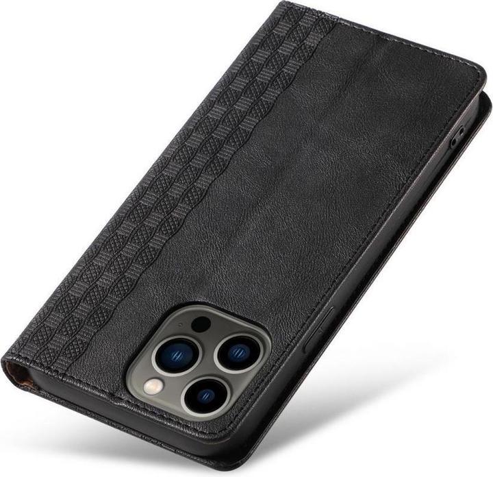 Actual product image Hurtel Magnet Strap Case for iPhone 14 Flip Wallet Mini Lanyard Stand Black (Apple iPhone 14)