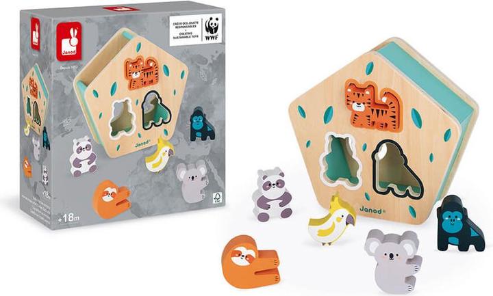 Actual product image Janod Wooden sorting game with animal shapes