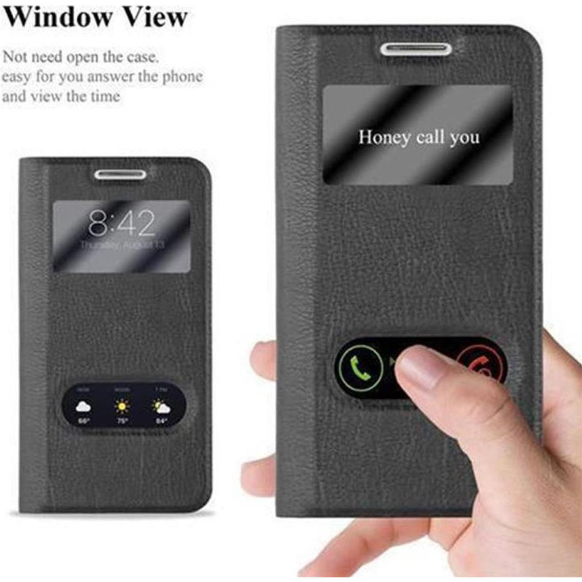 Thumbnail - Cadorabo Book mit View Doppelfenster Cover (Samsung Galaxy S4 mini), Smartphone Hülle, Schwarz