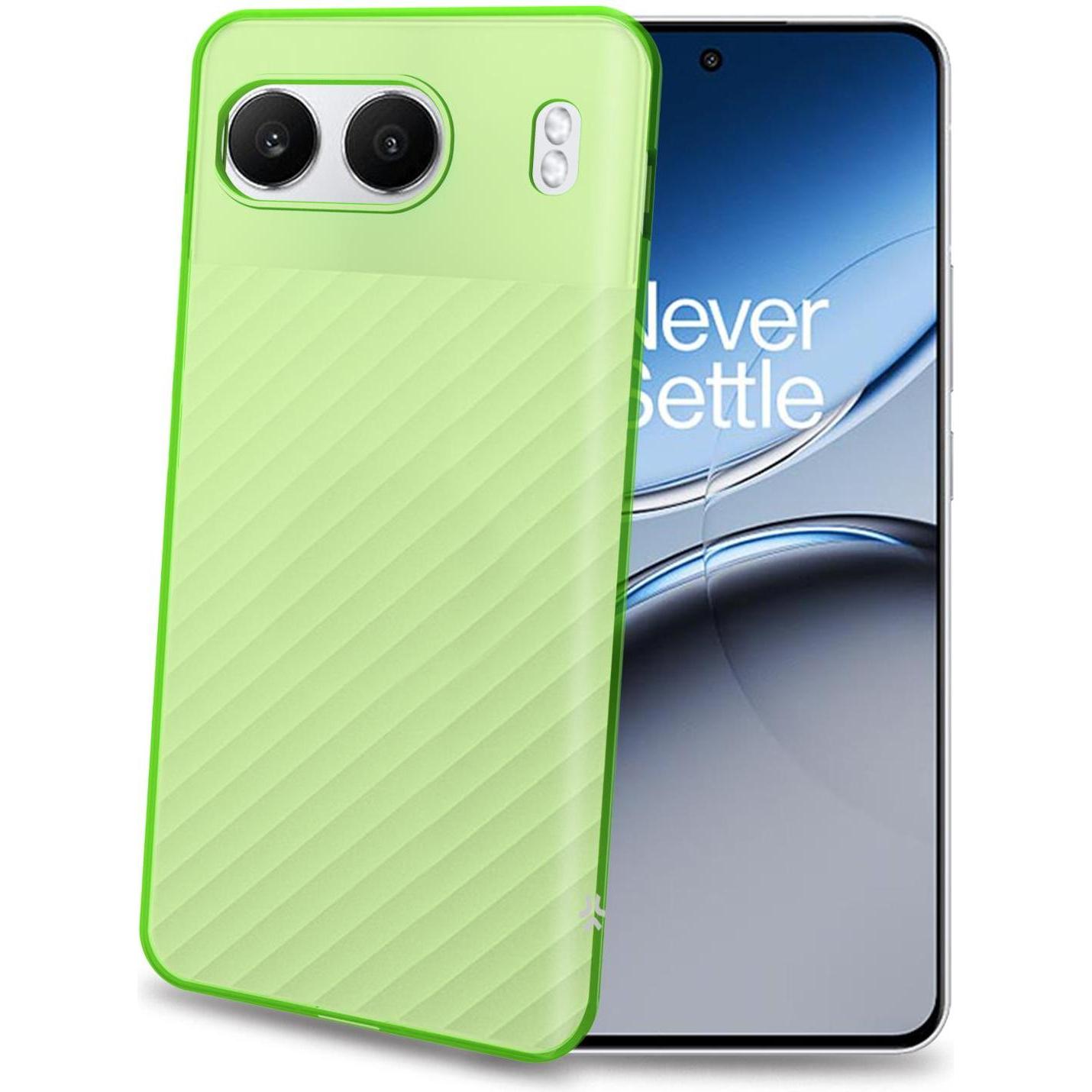 Celly Cover Gelskin Transparente Grün in TPU (OnePlus Nord 4), Cover smartphone, Trasparente, Verde