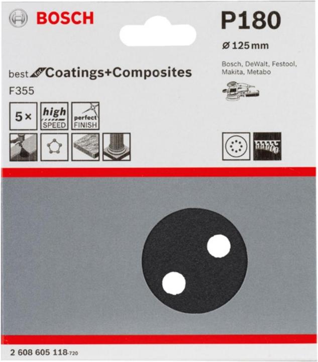 Produktbild Bosch Professional Zubehör PRO F355 Schleifblatt, 125 mm, G180 (180)