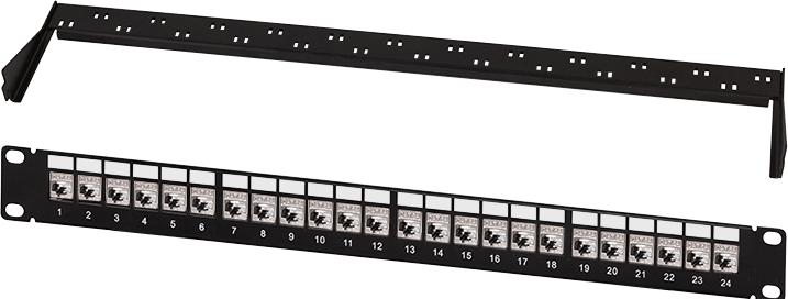 Actual product image LogiLink Modulares 24-Port Cat.6A Keystone Patchpanel, 1 HE, 19" Einbau, EconLine