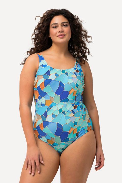 Image du produit Ulla Popken Maillot de bain à imprimé, sans bonnets souples, décolleté rond (50, 52)