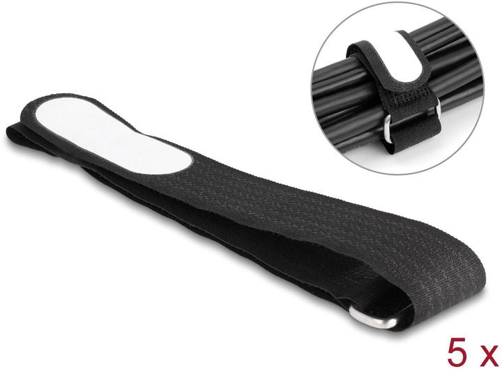 Produktbild Delock Klettkabelbinder Schwarz 457 mm x 25 mm 5 Stück (Klettkabelbinder, 457 mm, 5 Stk.)