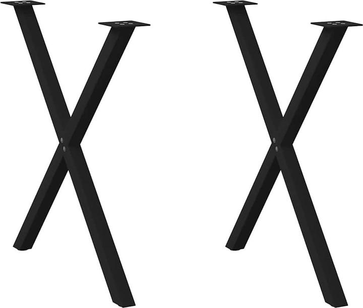 Produktbild vidaXL Esstischbeine X-Form 2 Stk. Schwarz 70x(72-73) cm Stahl Tischbein