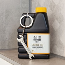 Produktbild Accentra Duschgel BATH & BODY SERVICES in Flasche in Ölkanisterform, 200ml, inkl. Schlüsselanhänger in Schrau (200 ml)