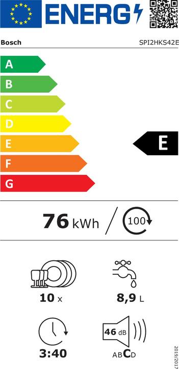 Label énergétique Bosch Hausgeräte Lave-vaisselle encastrables BOSC