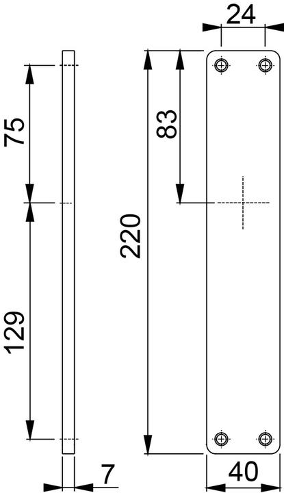Productafbeelding Hoppe Blinde borden 202 (Deurplaat set)