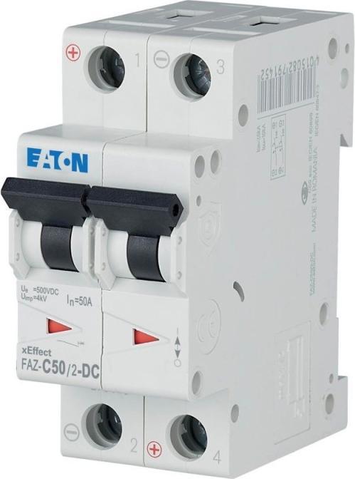 Actual product image Eaton MOE FAZ-C50/2-DC LS switch C-Char 50A, 2p, DC