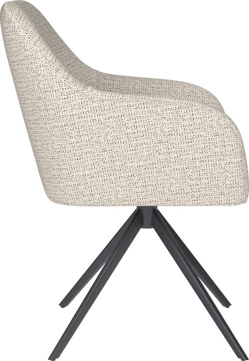 Image du produit White Label Living Chair Otis Off-White Metal Swivel