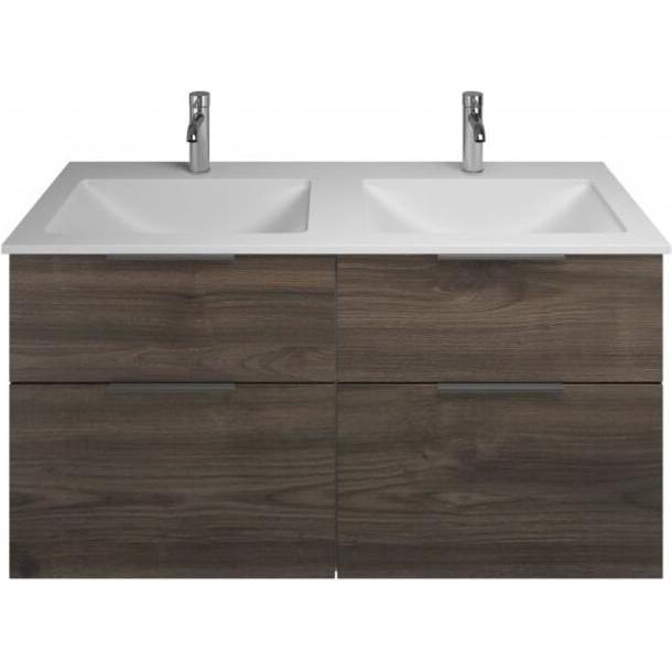 burgbad, Badmöbelset, Eqio Mineralguss-Doppelwaschtisch inklusive Waschtischunterschrank, Breite 1220 mm