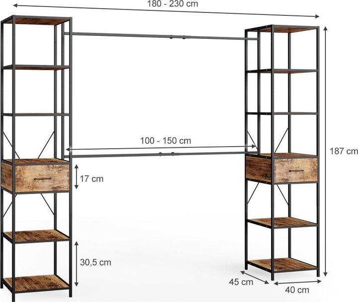 Image du produit Vicco Fyrk (180 x 45 x 187 cm)