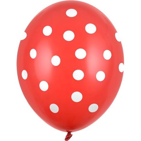 Partydeco Balloons 30cm, Dots, Pastel Poppy Red (1 pkt / 50 pc.)