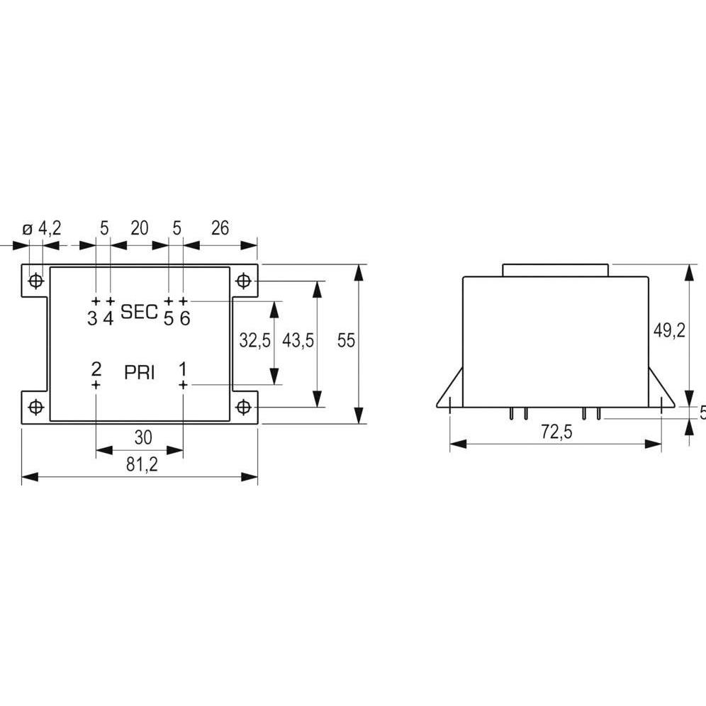 Thumbnail - Block Transformator PCB 25VA 2x15V, Transformator