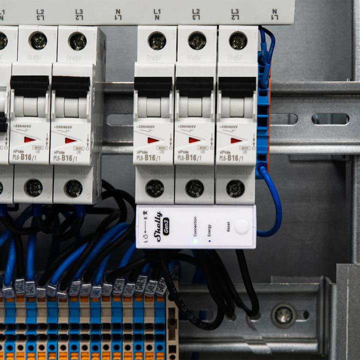 Actual product image Shelly 3EM-63T Gen3 (flat terminal model)