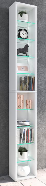 Produktbild VCM Holz CD DVD Stand Regal Rasato mit Glasböden (21 x 14 x 152 cm)